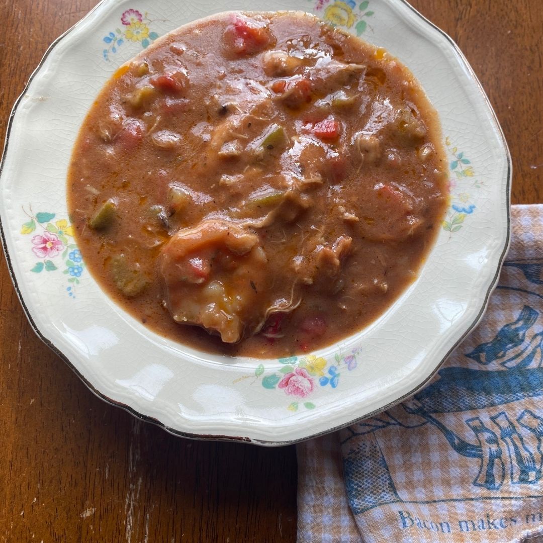 Gumbo starts with a roux and ends with plump, juicy shrimp.